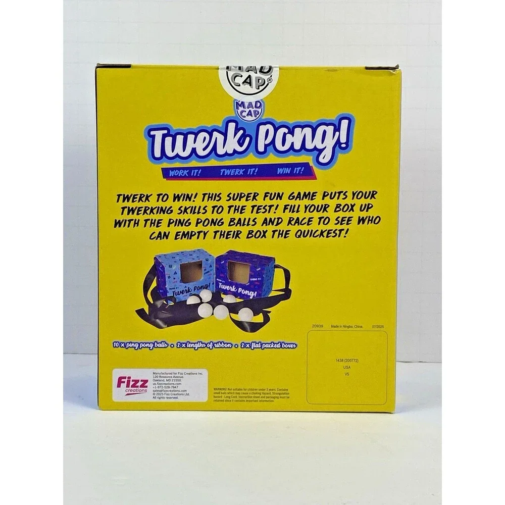 Twerk Pong! by Fizz Creations ADULT Novelty Party Dancing Game NEW Sealed
